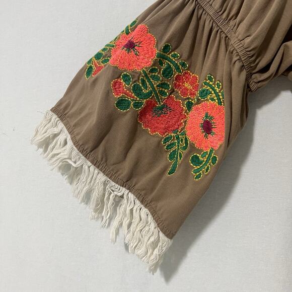 Umgee USA Blouse Womens 2XL Embroidered Boho Peasant Tunic Top Cottagecore - Picture 4 of 12